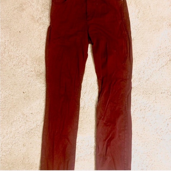 Stretchy straight leg maroon pants. - Picture 3 of 3